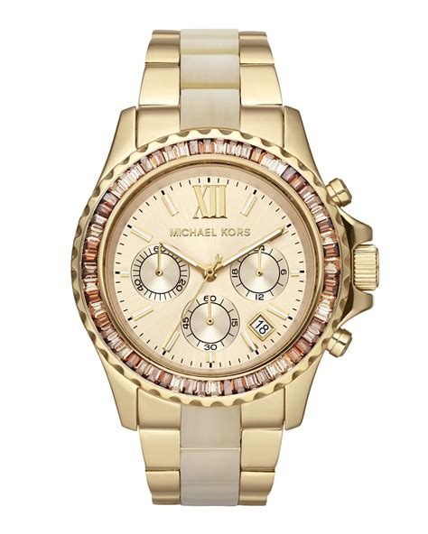 michael kors rose golden stainless steel parker chronograph glitz watch|Michael Kors chronograph case.